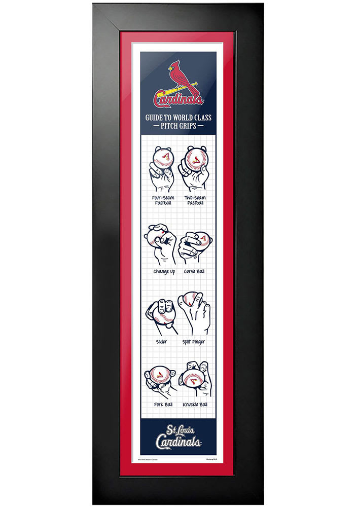 St Louis Cardinals 24x8 Pitch Grip Series Framed Posters