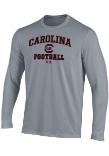 Under Armour South Carolina Gamecocks Grey Football Performance Long Sleeve T Shirt