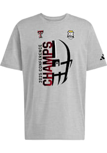 Adidas Texas Tech Red Raiders Grey Big 12 Football Champions Short Sleeve T Shirt