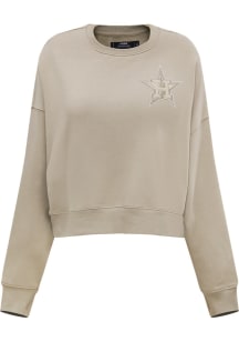 Pro Standard Houston Astros Mens Tan Neutral Long Sleeve Fashion Sweatshirt