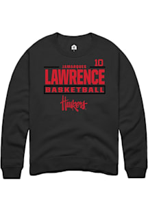 Jamarques Lawrence Nebraska Cornhuskers Mens Black NIL Stacked Box Player Crew