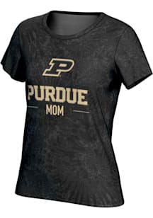 ProSphere Purdue Boilermakers Womens Black Mom Short Sleeve T-Shirt