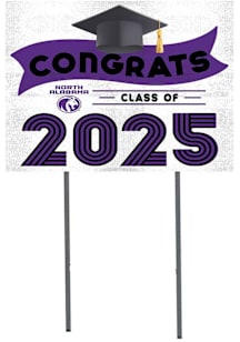 North Alabama Lions KH Sports Fan Class of 2025 graduation graphic Yard Sign - White