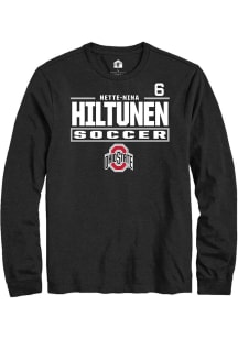 Nette-Nina Hiltunen Mens Black Ohio State Buckeyes NIL Stacked Box Long Sleeve Player T Shirt
