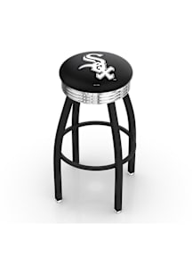 Chicago White Sox 3 Ring Chrome Seat Pub Stool - Black
