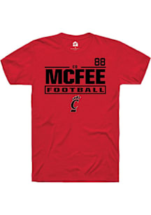 Cd Mcfee Cincinnati Bearcats Red Football NIL Stacked Box Short Sleeve Player T Shirt