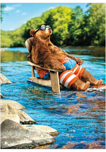 Local Gear BEAR IN LOUNGE CHAIR Card - White