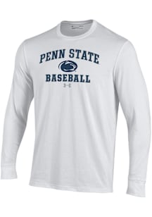 Under Armour Penn State Nittany Lions White Baseball Performance Long Sleeve T Shirt