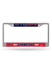 Florida Panthers 2025 Stanley Cup Champions Chrome License Plate Frame - Silver