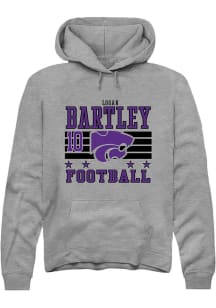 Logan Bartley Rally Mens Grey K-State Wildcats NIL Striped Player Hood