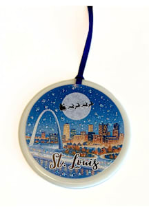 St Louis Seasonal City View Ornament - Light Blue