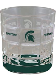 Michigan State Spartans 10oz Bottoms Up Squared Rock Glass - White