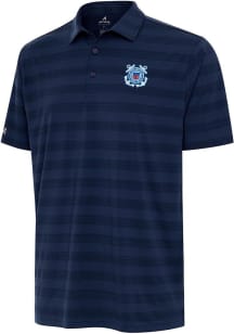 Antigua Coast Guard Mens Navy Blue Tunnel Short Sleeve Polo