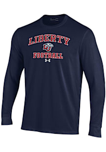 Under Armour Liberty Flames Navy Blue Football Performance Long Sleeve T Shirt