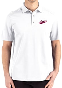 Cutter and Buck New Mexico State Aggies White Vault Advantage Refresh Pique Big and Tall Polo