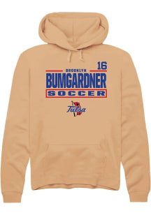 brooklyn bumgardner Rally Mens Gold Tulsa Golden Hurricane NIL Stacked Box Player Hood