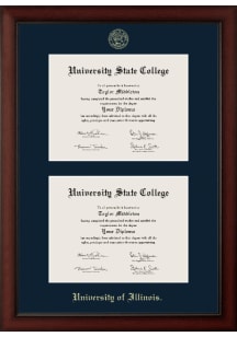 Brown Illinois Fighting Illini Paxton Double Document Diploma Frame