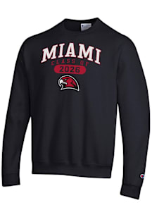 Champion Miami RedHawks Mens Black Class of 2026 Powerblend Long Sleeve Crew Sweatshirt