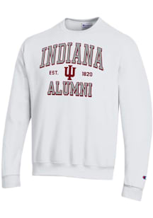 Champion Indiana Hoosiers Mens White Est Alumni Powerblend Long Sleeve Crew Sweatshirt