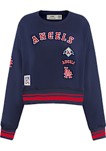 Pro Standard Los Angeles Angels Womens Navy Blue Retro Classic Crew Sweatshirt