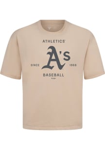 Levelwear Oakland Athletics Brown Signature Knit Crossway Short Sleeve Fashion T Shirt