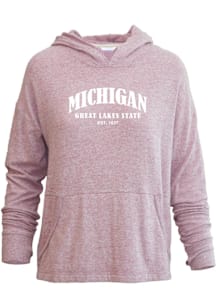 Michigan Womens Pink Great Lakes State Arch Hooded Sweatshirt