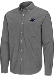 Mens Penn State Nittany Lions Black Antigua Porter Long Sleeve Dress Shirt