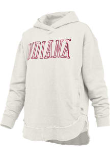 Womens Indiana Hoosiers Oatmeal Pressbox Super Block Hooded Sweatshirt