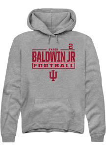 Byron Baldwin Jr Indiana Hoosiers Mens Graphite Football NIL Stacked Box Player Hood
