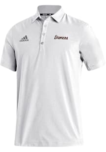 Mens Western Michigan Broncos White Adidas Broncos Script Short Sleeve Polo Shirt