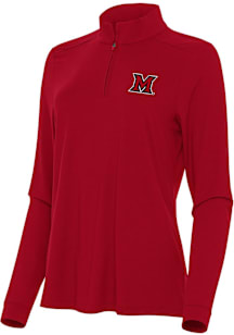 Antigua Miami RedHawks Womens Red Intent Qtr Zip