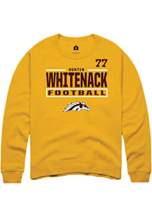 Hunter Whitenack Western Michigan Broncos Mens Gold Football NIL Stacked Box Player Crew