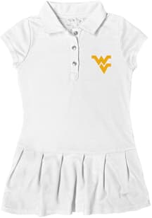West Virginia Mountaineers Toddler Girls White Caroline Short Sleeve Dress
