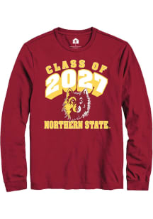 Rally Northern State Wolves Maroon Class of 2027 Long Sleeve T Shirt