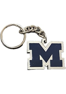 Michigan Wolverines Pewter Die Cut Mascot Keychain - Silver