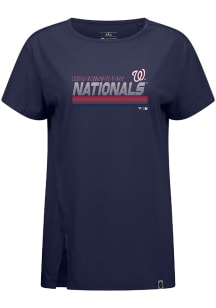 Levelwear Washington Nationals Womens Navy Blue Influx Breaker Short Sleeve T-Shirt