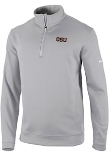 Columbia Oregon State Beavers Mens Grey Heat Seal Omni Wick Wickhams Hills Long Sleeve Qtr Zip Pul..
