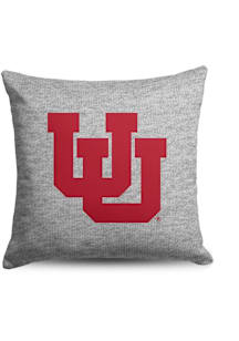 Utah Utes Sweatshirt Pillow Throw Pillow - Ash