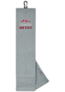 Grey Ohio State Buckeyes 2024 Football National Champions Embroidered Golf Towel