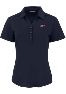 Cutter and Buck UConn Huskies Womens Navy Blue Forge Eco Polo Short Sleeve Polo Shirt