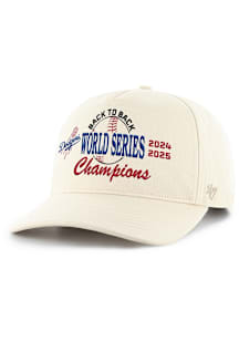 47 Los Angeles Dodgers 2025 Back to Back World Series Champions Hitch Adjustable Hat - Natural