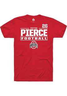 Payton Pierce Rally Mens Red Ohio State Buckeyes NIL Stacked Box Player T Shirt