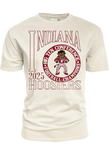 Blue 84 Indiana Hoosiers White 2025 Big Ten Football Champions Mascot Short Sleeve T Shirt
