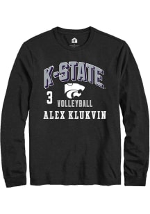 Alex Klukvin Mens Black K-State Wildcats NIL Arch Logo Long Sleeve Player T Shirt