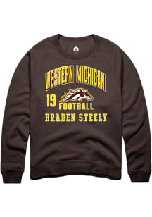 Braden Steely Rally Mens Brown Western Michigan Broncos NIL Arch Logo Player Crew
