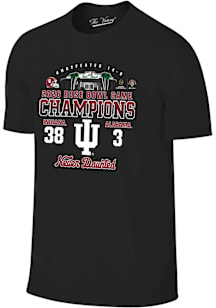 Indiana Hoosiers Black 2026 Rose Bowl Champions Score Short Sleeve T Shirt