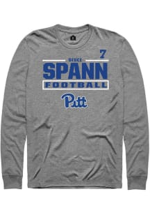 Deuce Spann Mens Graphite Pitt Panthers NIL Stacked Box Long Sleeve Player T Shirt