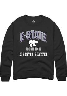 Kiersten Playter Rally Mens Black K-State Wildcats NIL Arch Logo Player Crew