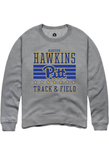 Madisyn Hawkins Rally Mens Grey Pitt Panthers NIL Striped Player Crew