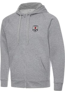 Antigua Sacramento Republic FC Mens Grey Victory Long Sleeve Full Zip Jacket